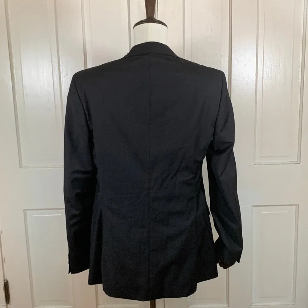 Hugo Boss Blazer Mens 40L Charcoal Gray 100% Virgin Wool 2 Button Sport Coat